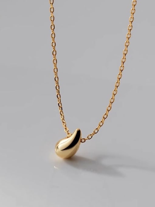 Gold 925 Sterling Silver Water Drop Minimalist Necklace