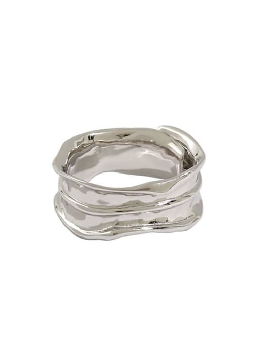 DAKA 925 Sterling Silver smooth Geometric Vintage Band Ring 4