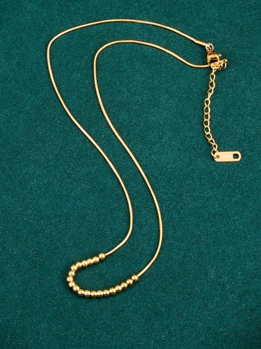 A TEEM Titanium Steel Bead Snake Minimalist  Snake Bone Chain Necklace 2