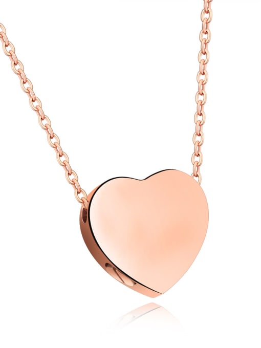 rose gold Titanium Steel Heart Minimalist Necklace