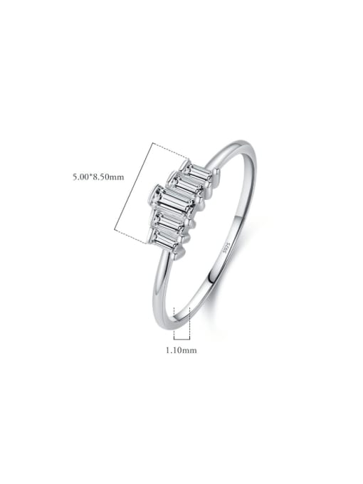 MODN 925 Sterling Silver Cubic Zirconia Geometric Dainty Band Ring 2