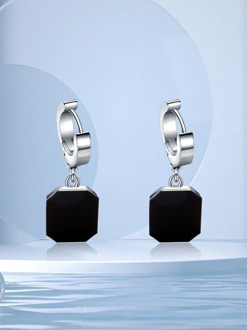 BSL Titanium Steel Acrylic Square Minimalist Single Earring(Single-Only One) 0