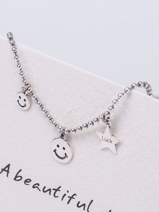 XBOX 925 Sterling Silver Cubic Zirconia Star Hip Hop Smiley  Pendant Necklace 3