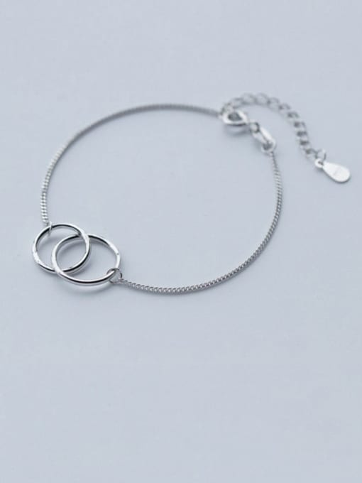 Rosh 925 Sterling Silver  Minimalist Round Link Bracelet 0
