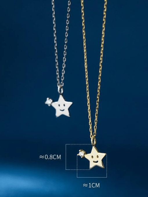 Rosh 925 Sterling Silver Rhinestone Star Minimalist Necklace 4