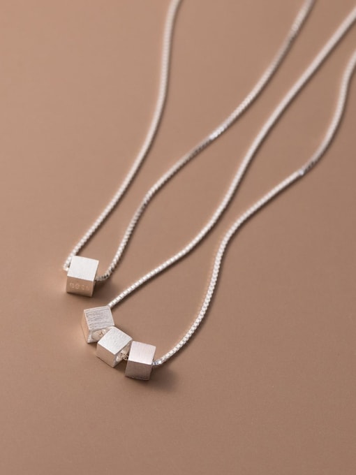 Rosh 925 Sterling Silver Geometric Minimalist Necklace