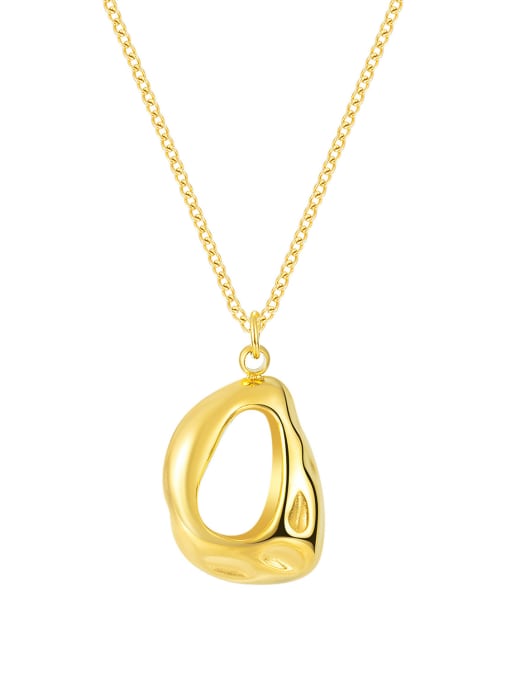 2036 gold necklace Titanium Steel Hollow Geometric Minimalist Necklace