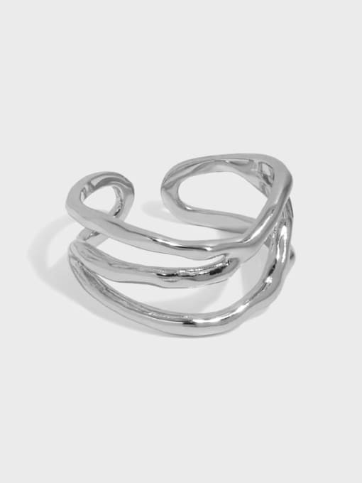 DAKA 925 Sterling Silver Geometric Minimalist Stackable Ring
