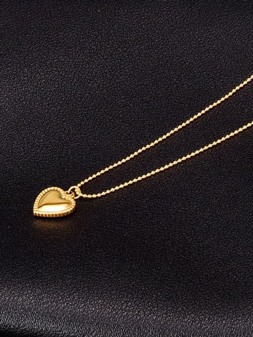 A TEEM Titanium smooth Heart Minimalist Bead chain necklace 1