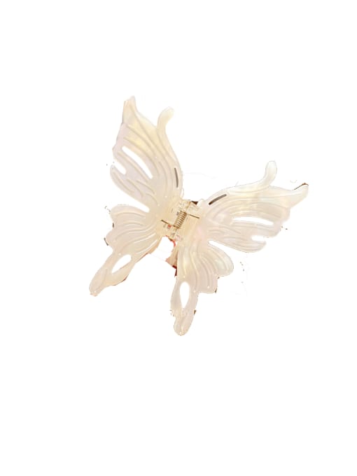 White 10cm Cellulose Acetate Trend Butterfly Jaw Hair Claw