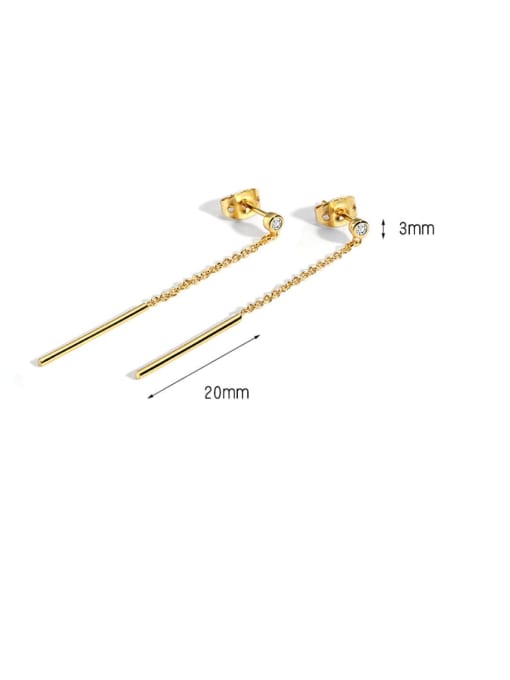 CHARME Brass Geometric Tassel  Minimalist Threader Earring 3