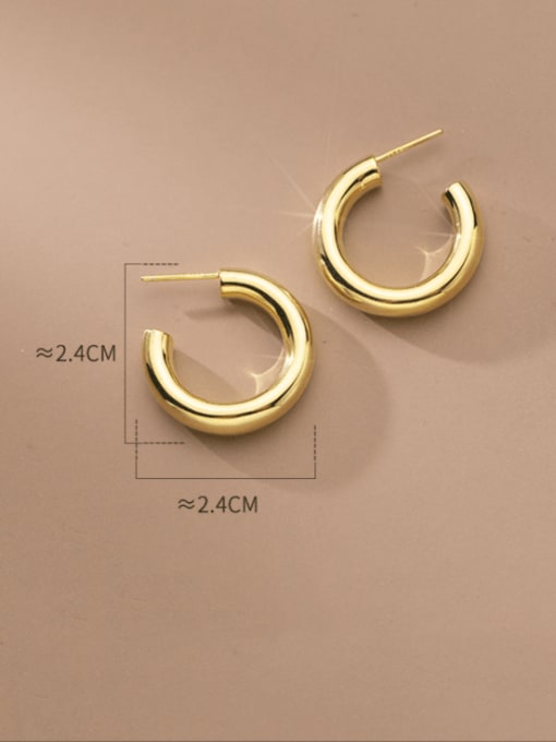 Rosh 925 Sterling Silver Round Minimalist Hoop Earring 3