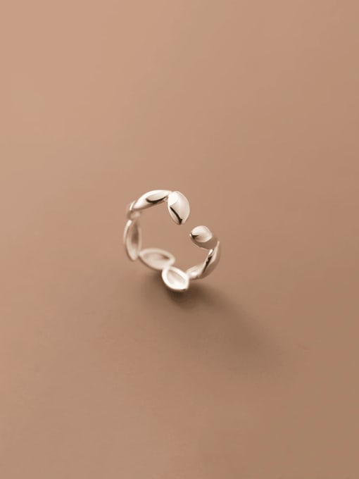 Rosh 925 Sterling Silver Irregular Trend Band Ring 0