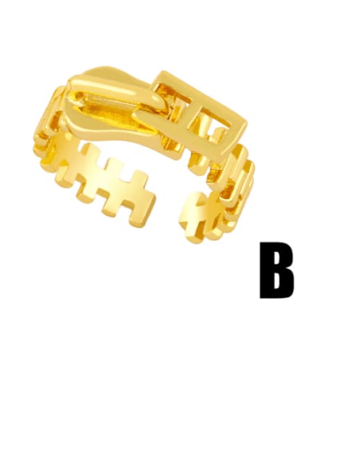 CC Brass Irregular Hip Hop Band Ring 0