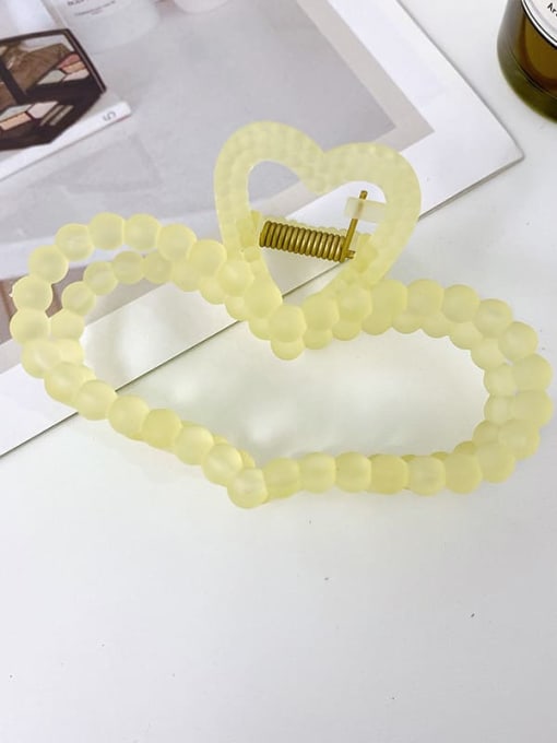 yellow Alloy Resin Trend Heart  Jaw Hair Claw