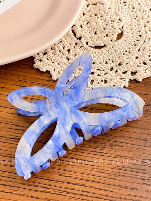 Blue 10.5cm Cellulose Acetate Trend Geometric Multi Color Jaw Hair Claw