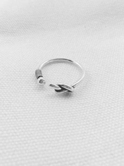 Boomer Cat S925 Sterling Silver Vintage single knot Free Size ring 2