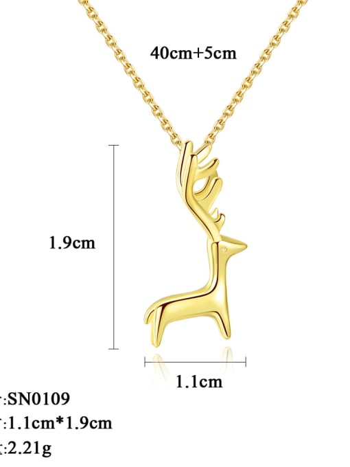 CCUI 925 sterling silver simple lovely deer Pendant Necklace 3
