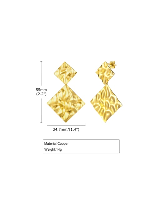 CONG Brass Geometric Minimalist Drop Earring 2