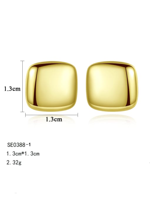 CCUI 925 Sterling Silver Smooth Square Minimalist Stud Earring 3