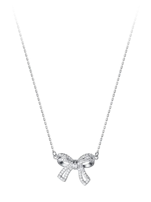 Rosh 925 Sterling Silver Cubic Zirconia Butterfly Dainty Necklace 1