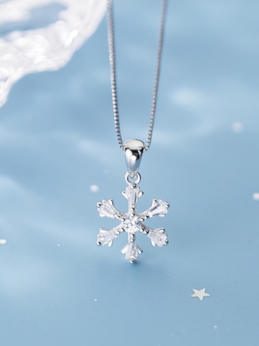 Rosh 925 Sterling Silver Snowflake Diamond Pendant  (no chain) 1