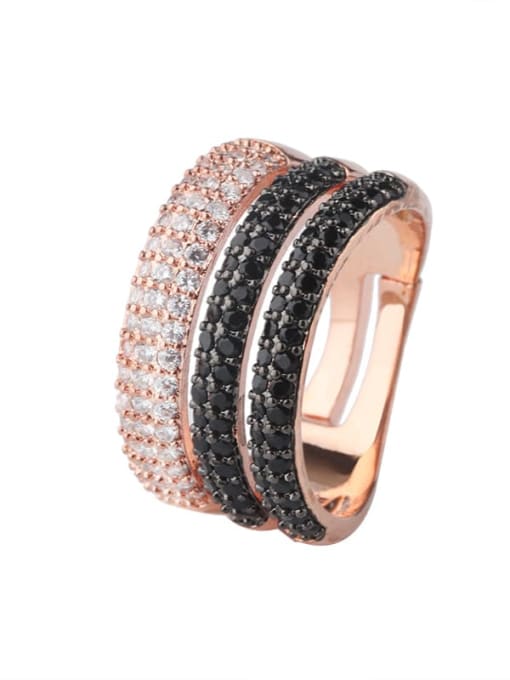 ROSS Brass Cubic Zirconia Geometric Luxury Stackable Ring 0