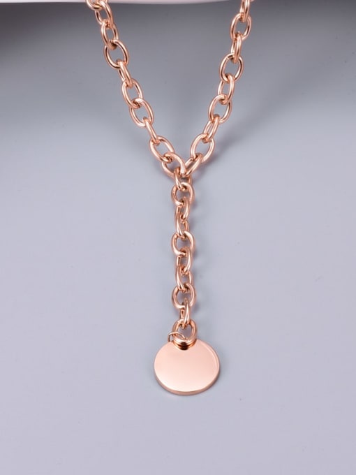 A TEEM Titanium Hollow Chain  Round  Necklace 0