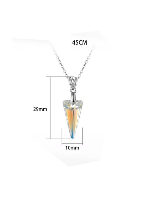 RINNTIN 925 Sterling Silver Austrian Crystal Geometric Minimalist Necklace 4