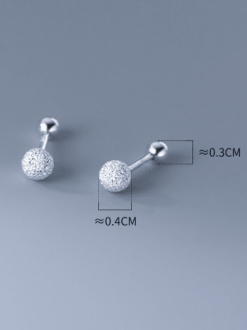 Rosh 925 Sterling Silver Bead Ball Minimalist Stud Earring 1