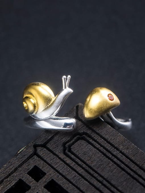 Snail ring 925 Sterling Silver Insect Vintage  Snail Stud Earring