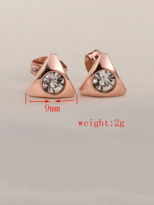 A TEEM Titanium Cubic Zirconia White Triangle Minimalist Stud Earring 1