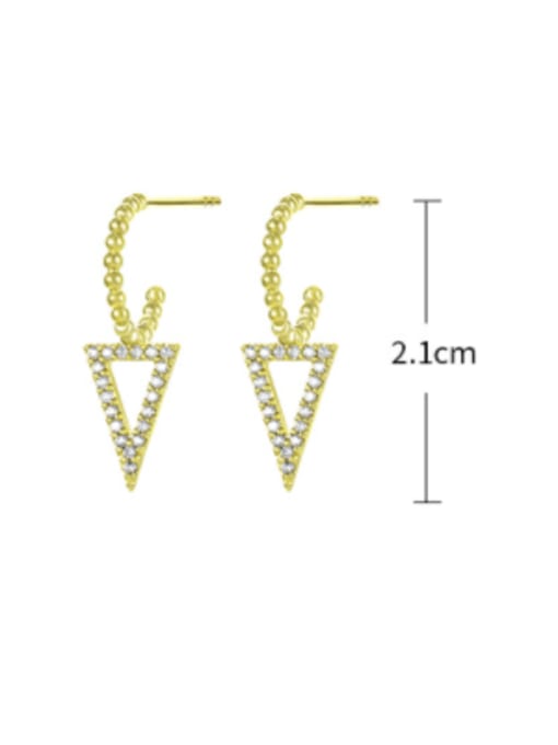 XP Brass Triangle Minimalist Drop Earring 1