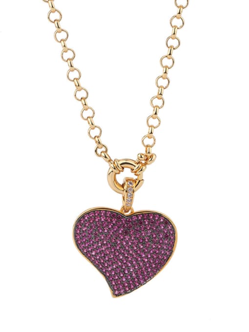 ROSS Copper Cubic Zirconia Heart Vintage Pendant Necklace 0