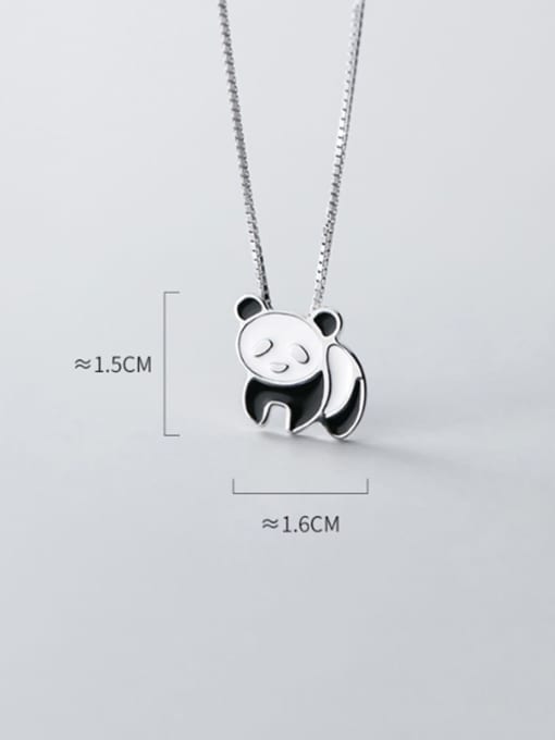 Rosh 925 Sterling Silver Cute panda pendant Necklace 2