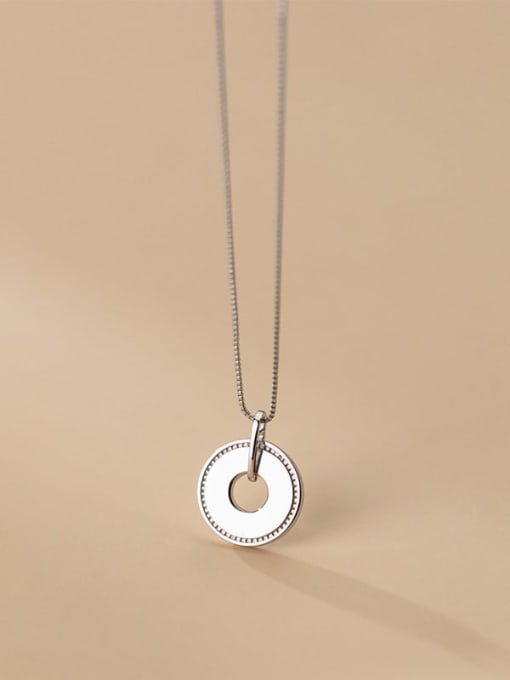 Rosh 925 Sterling Silver Shell Geometric Minimalist Necklace 3