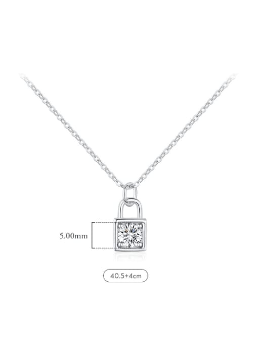 MODN 925 Sterling Silver 0.5 ct Moissanite Square Dainty Necklace 2