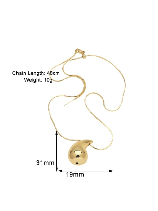 19mm Brass Water Drop Minimalist Necklace