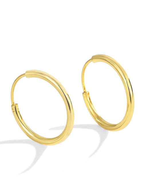 Gold Circle Earrings Brass Round Minimalist Hoop Earring