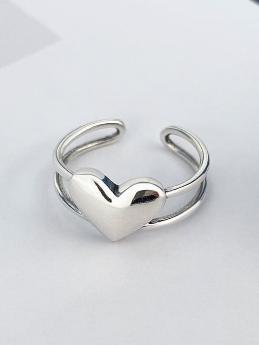 Love ring 925 Sterling Silver Heart Vintage Stackable Ring