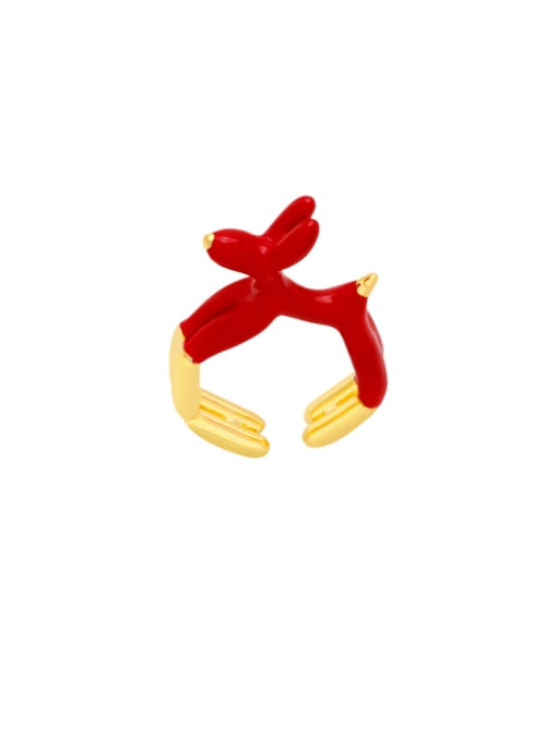 CC Brass Enamel animal Cute Band Ring 2
