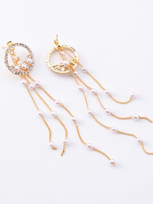 Girlhood Alloy With Gold Plated Fashion Round Threader Earrings 2