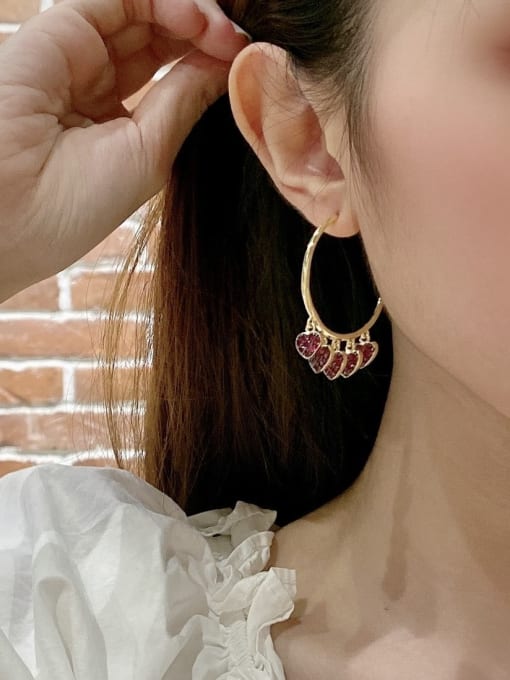 ROSS Brass Cubic Zirconia Geometric Luxury Huggie Earring 1