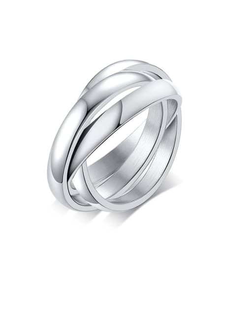 CONG Titanium Simple  Smooth Polycyclic   Ring 0