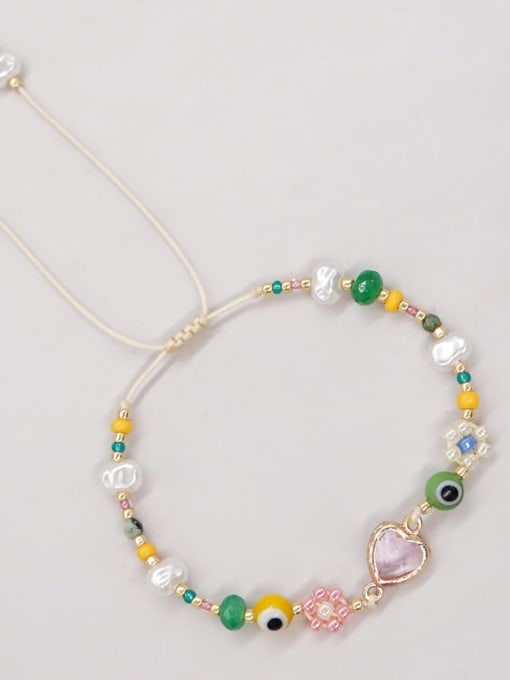 QT B220050A Multi Color Enamel Heart Bohemia Handmade Beaded Bracelet