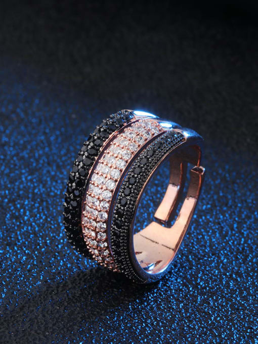ROSS Brass Cubic Zirconia Geometric Luxury Stackable Ring 2