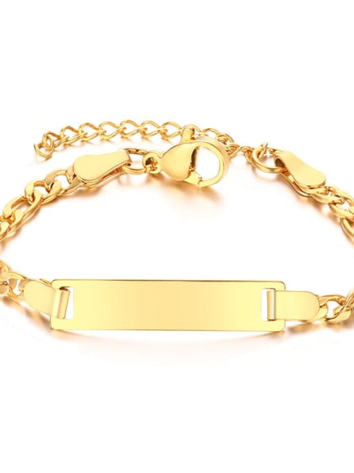 Add gold 16 5cm Stainless steel Geometric Minimalist Link Bracelet