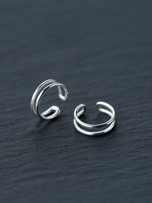 Rosh 925 Sterling Silver Irregular Minimalist Clip Earring 0