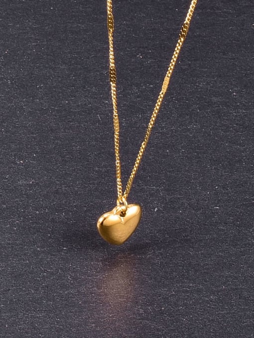 A TEEM Titanium smooth Heart Minimalist Necklace 1