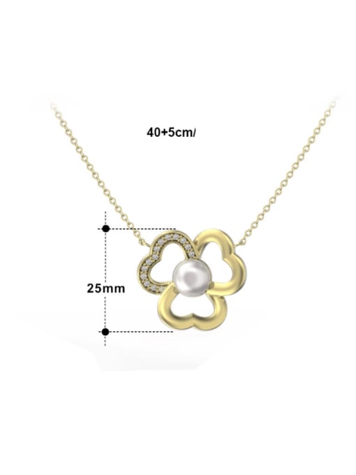 RINNTIN 925 Sterling Silver Freshwater Pearl Flower Minimalist Necklace 2